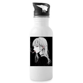 anime, girl, gift, otaku, manga, horror - Water bottle with straw - white - Right