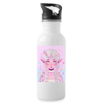 Cadeau de fille d’anime - Gourde avec paille intégrée - blanc - Droite