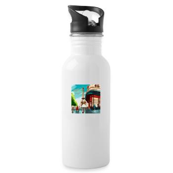 Beautiful Paris - the beautiful Paris - Water bottle with straw - white - Right