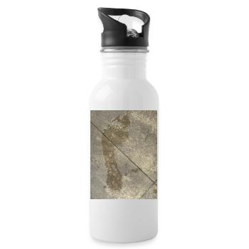 Footprint Pedicure Foot step Füße Podologie - Trinkflasche mit integriertem Trinkhalm - Weiß - Rechts