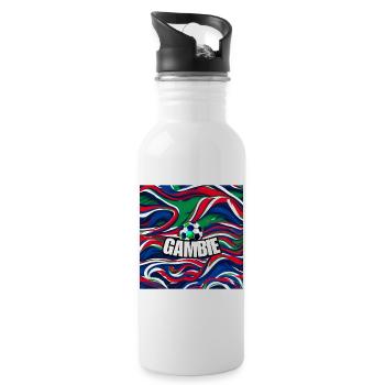 Gambian Energy Flow - Water bottle with straw - white - Right
