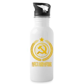 Communist Internationalism - Water bottle with straw - white - Right