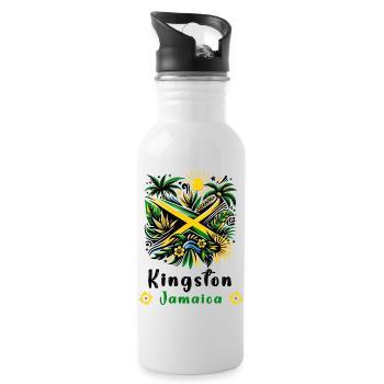 Jamaica Kingston Caribbean Design - Gourde avec paille intégrée - blanc - Droite