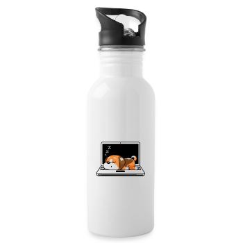 Sie glaubte, dass sie es könnte, aber ihr Hund schlief - Trinkflasche mit integriertem Trinkhalm - Weiß - Rechts