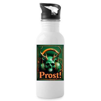 Prost! - Trinkflasche mit integriertem Trinkhalm - Weiß - Rechts