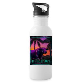Bull Run - Trinkflasche mit integriertem Trinkhalm - Weiß - Rechts