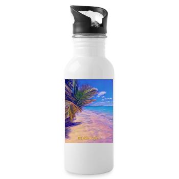 Beach vibes - Water bottle with straw - white - Right