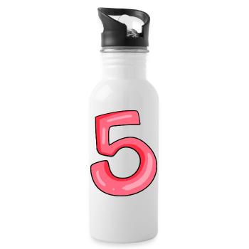 Number 5 Number - Water bottle with straw - white - Right
