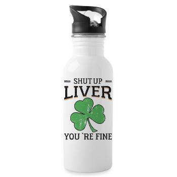 Toast Beer Ireland Shamrock St. Patrick's Day - Water bottle with straw - white - Right
