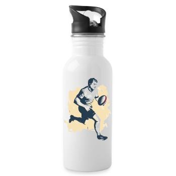 Hervé le rugbyman - Gourde avec paille intégrée - blanc - Droite
