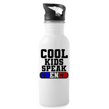 French language Cool Kids Speak Gift for France - Water bottle with straw - white - Right