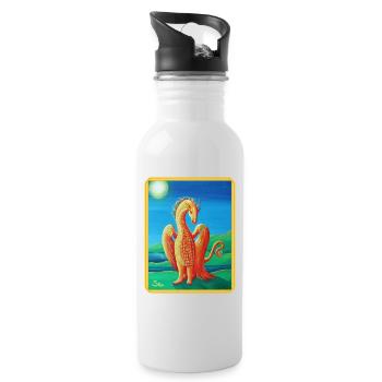 Dragon Lucky Dragon Fiora - Sonja Ariel von Staden - Water bottle with straw - white - Right