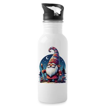 Gnome Goblin Elf - Water bottle with straw - white - Right