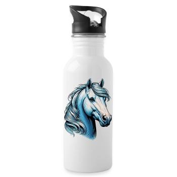 Cheval - Gourde avec paille intégrée - blanc - Droite