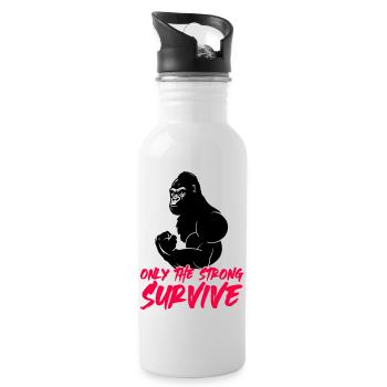 gorilla strong 1 - Trinkflasche mit integriertem Trinkhalm - Weiß - Rechts