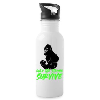 gorilla strong - Trinkflasche mit integriertem Trinkhalm - Weiß - Rechts