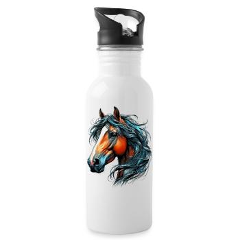 Horse - Water bottle with straw - white - Right