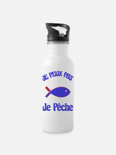 SARDINE. POISSON. POISSON D'AVRIL. JE PEUX PAS - Gourde avec paille intégrée - blanc