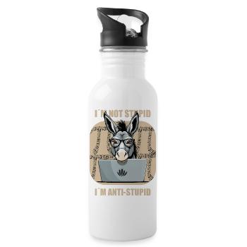 Smart Nerd Ass - Water bottle with straw - white - Right