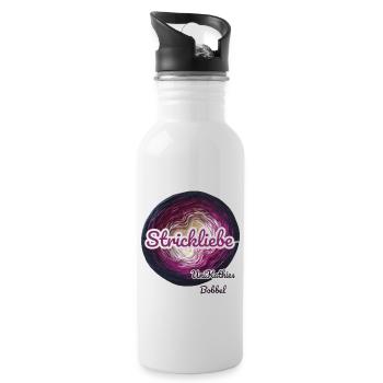 Strickliebe - Trinkflasche mit integriertem Trinkhalm - Weiß - Rechts