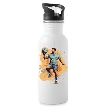 Joueur de handball Streetwear Style iconique - Gourde avec paille intégrée - blanc - Droite
