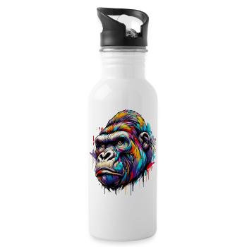 Gorilla - Water bottle with straw - white - Right