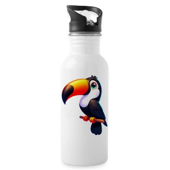 Tukan - Trinkflasche mit integriertem Trinkhalm - Weiß - Rechts