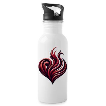 Flame of Passion - Water bottle with straw - white - Right