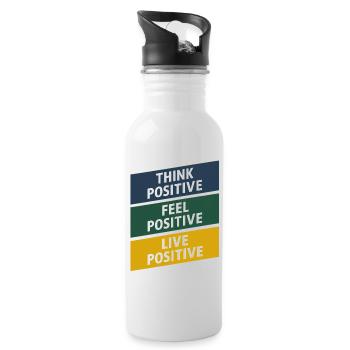 Positive Triad: Think, Feel, and Live - Water bottle with straw - white - Right
