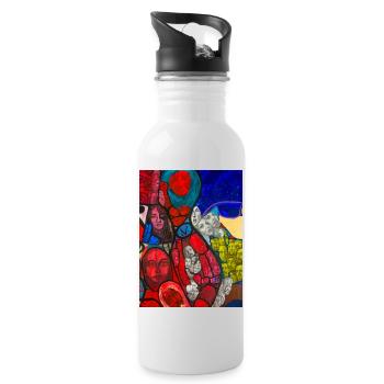 Artful design - Water bottle with straw - white - Right