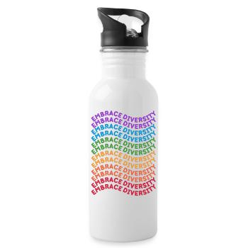 Lgbt. Embrace diversity - Water bottle with straw - white - Right