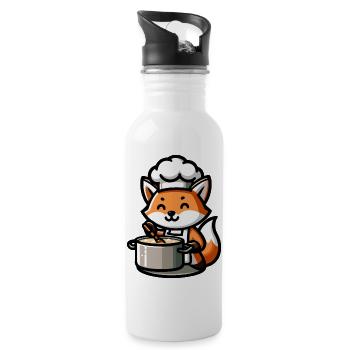 Culinary Kit: The Foxy Chef - Water bottle with straw - white - Right