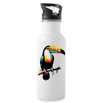 Toucan - Water bottle with straw - white - Right