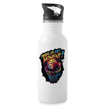 Graffiti de basket-ball Coloré Spray Art - Gourde avec paille intégrée - blanc - Droite