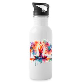 Yoga Exercise - Water bottle with straw - white - Right