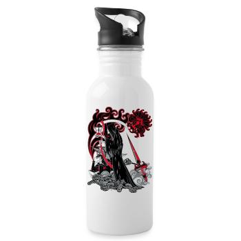 zeit abgelaufen - Trinkflasche mit integriertem Trinkhalm - Weiß - Rechts
