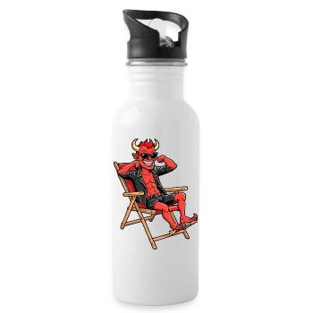 Red Devil - Water bottle with straw - white - Right
