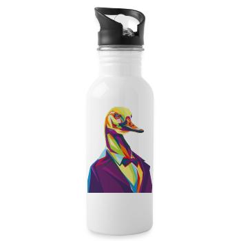 Mr duck - Water bottle with straw - white - Right