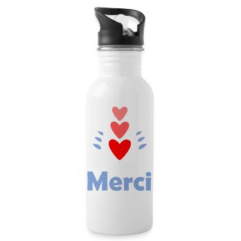 GELIEBTE. VIELEN DANK. DANKE HERRIN - Trinkflasche mit integriertem Trinkhalm - Weiß - Rechts