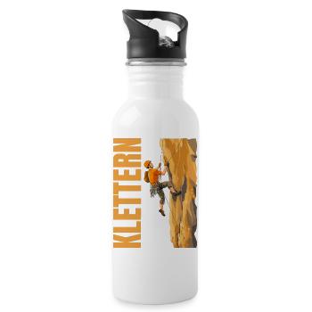 Klettern - Trinkflasche mit integriertem Trinkhalm - Weiß - Rechts