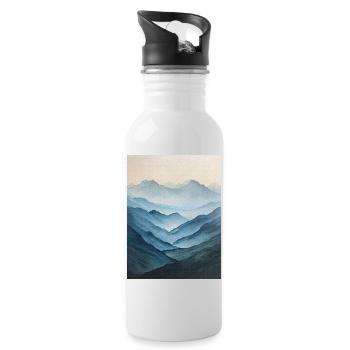 Poster Canvas Mountain 51 - Trinkflasche mit integriertem Trinkhalm - Weiß - Rechts