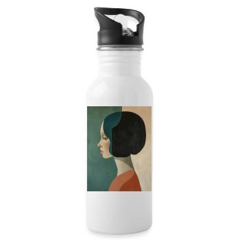 Poster Minimalist Portrait 6 - Trinkflasche mit integriertem Trinkhalm - Weiß - Rechts