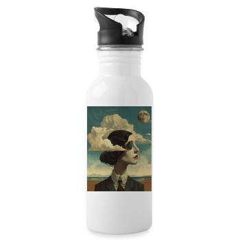 Poster Retro Face 2 - Water bottle with straw - white - Right