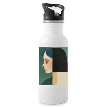 Poster Minimalist Portrait 2 - Trinkflasche mit integriertem Trinkhalm - Weiß - Rechts