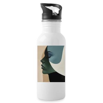 Poster Minimalist Portrait 4 - Trinkflasche mit integriertem Trinkhalm - Weiß - Rechts