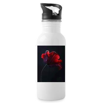 Poster Red Beauty 2 - Trinkflasche mit integriertem Trinkhalm - Weiß - Rechts