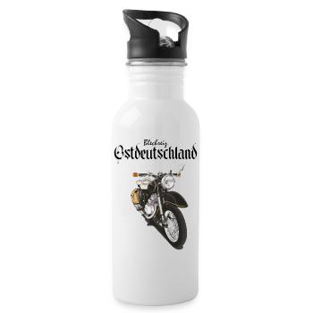 Motorrad Zschopau Illustration - Trinkflasche mit integriertem Trinkhalm - Weiß - Rechts