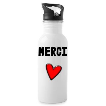 MERCI. MAÎTRESSE. MAÎTRE. MERCI MAÎTRESSE - Gourde avec paille intégrée - blanc - Droite