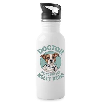 Prescription de Doggor : Frottements du ventre - Gourde avec paille intégrée - blanc - Droite