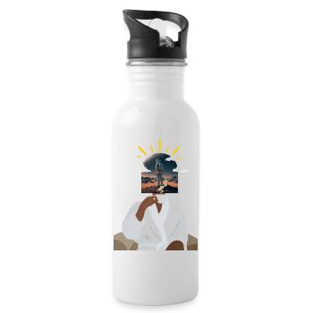 Coffee and Astronaut - Water bottle with straw - white - Right